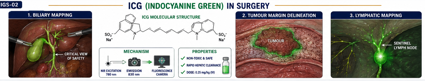 ICG fluorescence in surgery applications diagram
